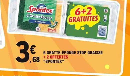 6 gratte-éponge stop graisse