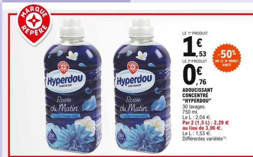 Adoucissant Concentré "hyperdou" -50% Sur Le 2e Produit Acheté