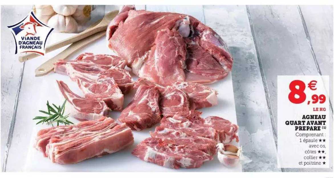 agneau quart avant préparé