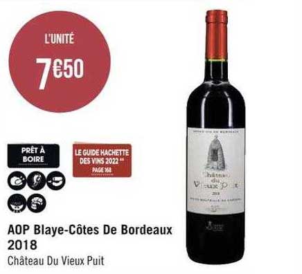 aop blaye-côtes de bordeaux 2018 château du vieux puit