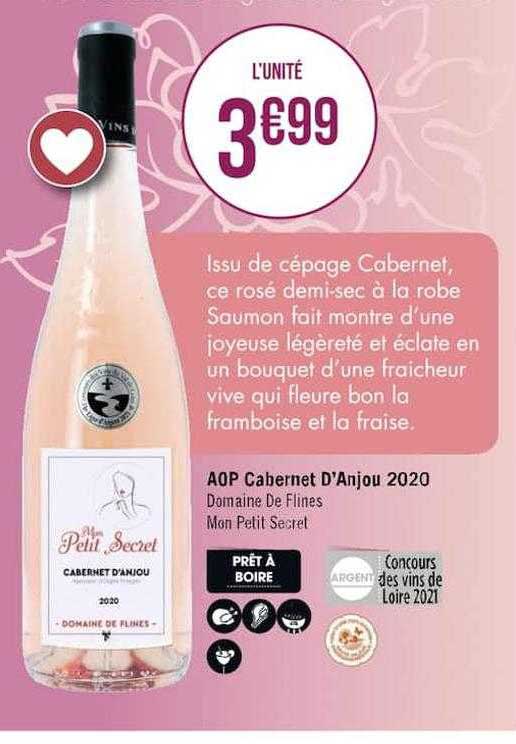 aop cabernet 'anjou 2020 domaine de flines mon petit secret