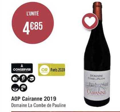 aop cairanne 2019 domaine la combe de pauline