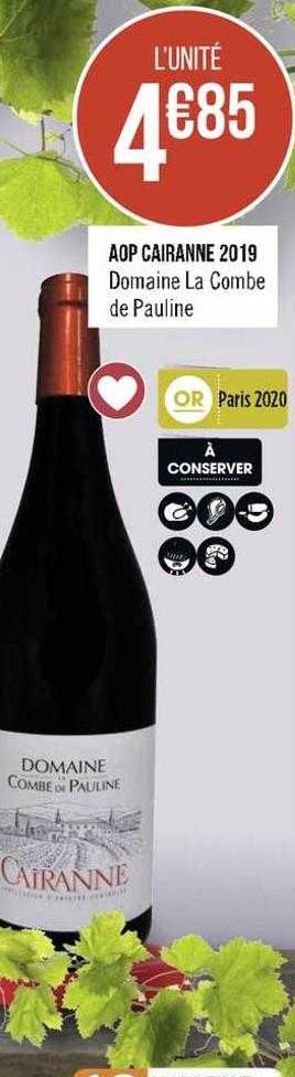 aop cairanne 2019 domaine la combe de pauline