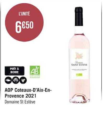 aop coteaux-d'aix-en-provence 2021 domaine st estéve