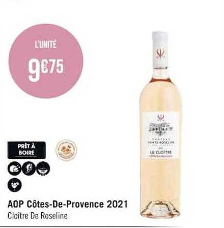 aop côtes-de-provence 2021 cloitre de roseline