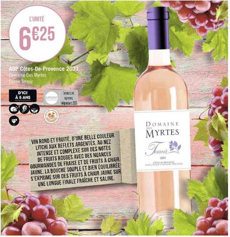 aop côtes-de-provence 2021 domaine des myrtes