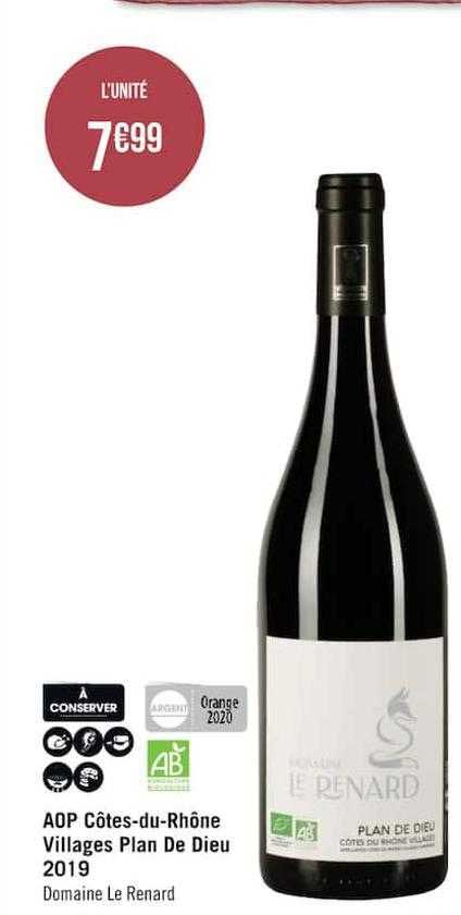 aop côtes-du-rhône villages plan de dieu 2019 domaine le renard