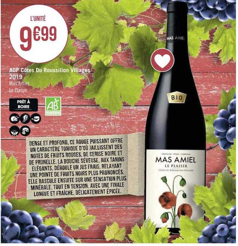 aop côtes ru roussillon villages 2019 mas amiel le plaisir