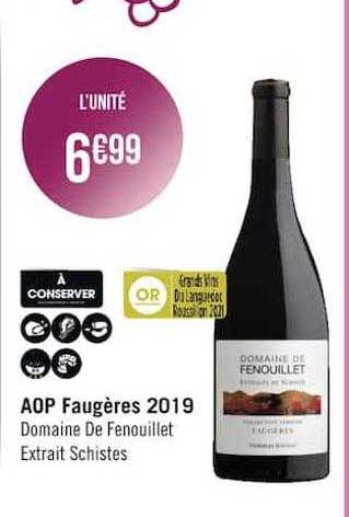 aop faugères 2019 domaine de fenouillet extrait schistes