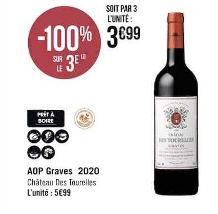 aop graves 2020 château des tourelles -100% sur le 3e