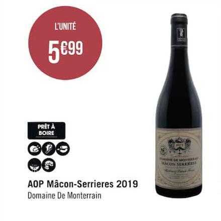aop mâcon-serrieres 2019 domaine de monterrain