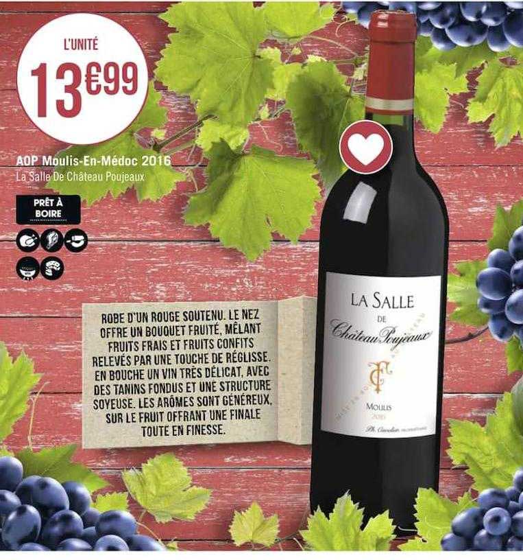 aop moulis-en-médoc 2016 la salle de châteaux poujeaux