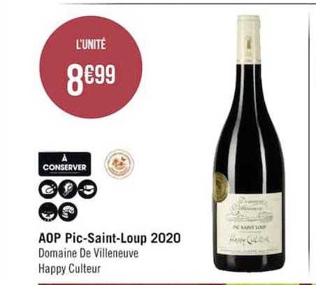 aop pic-saint-loup 2020 domaine de villeneuve happy culteur