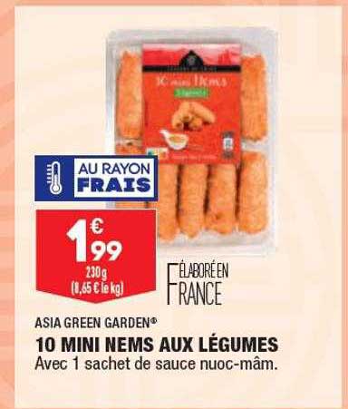 asia green garden 10 mini nems aux légumes