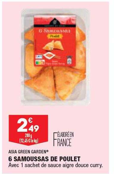 asia green garden 6 samoussas de poulet