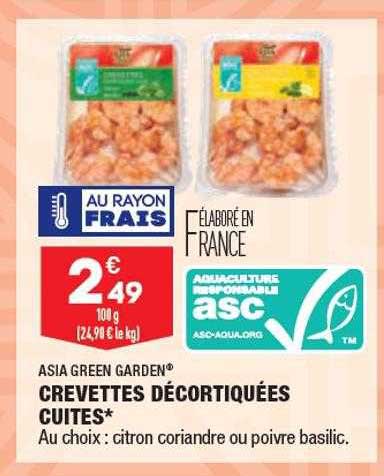 asia green garden crevettes décortiquées cuites