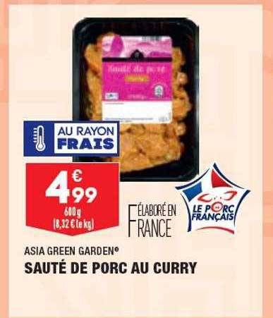 asia green garden sauté de porc au curry