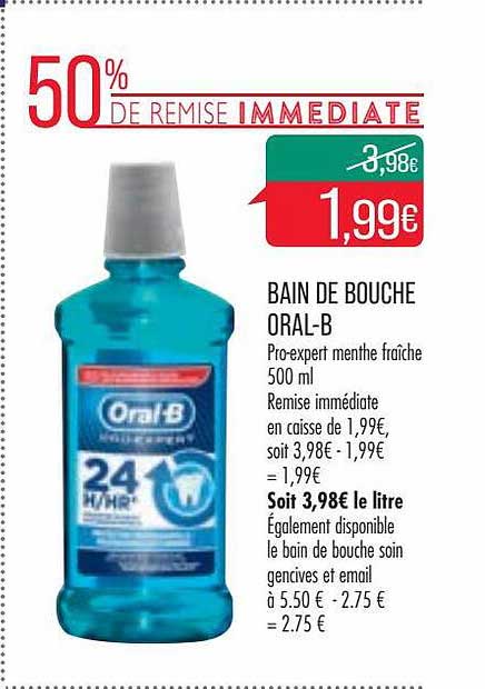 bain de bouche oral-b 50% de remise immediate