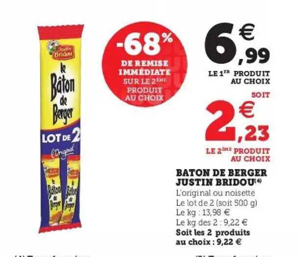 Bâton De Berger Justin Bridou -60% De Remise Immédiate Sur Le 2ème Produit Aux Choix