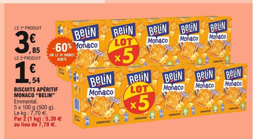 Biscuits Apéritif Monaco "belin" -60% Sur Le 2e Produit Acheté