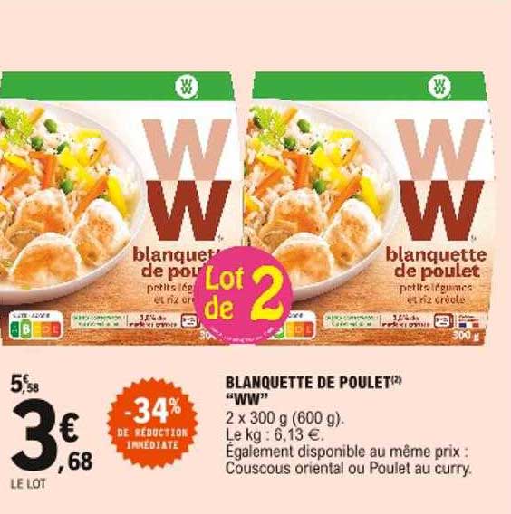 Blanquette De Poulet "ww" -34% De Réduction Immédiate