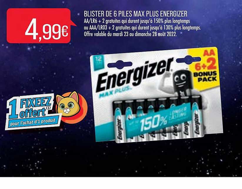 Blister De 6 Piles Max Plus Energizer