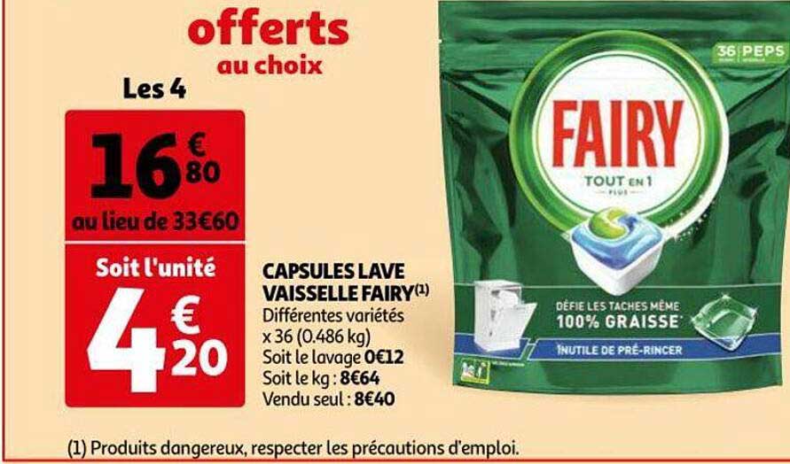 capsules lave vaisselle fairy