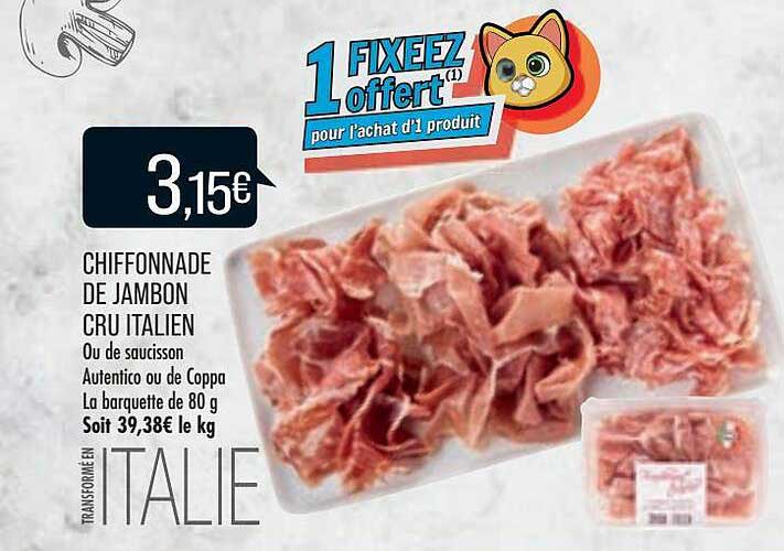 Chiffonnade De Jambon Cru Italien