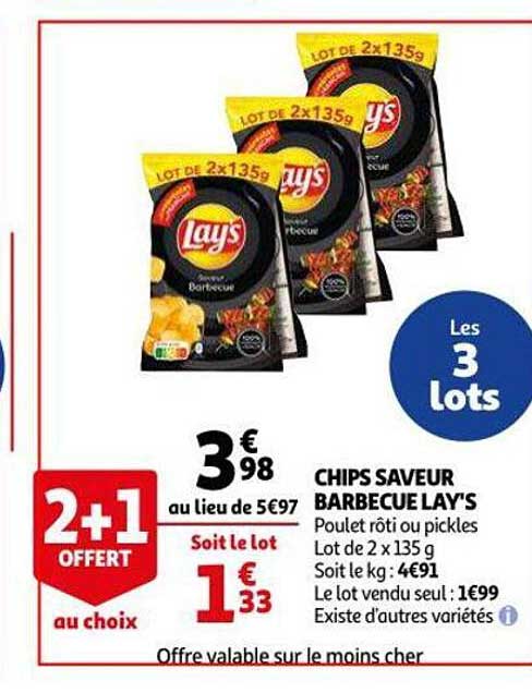 Chips Saveur Barbecue Lay's 2+1 Offert Au Choix