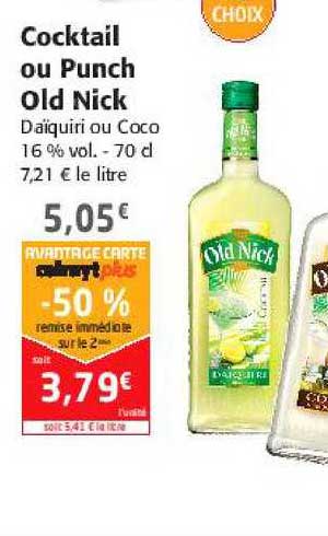cocktail ou punch old nick