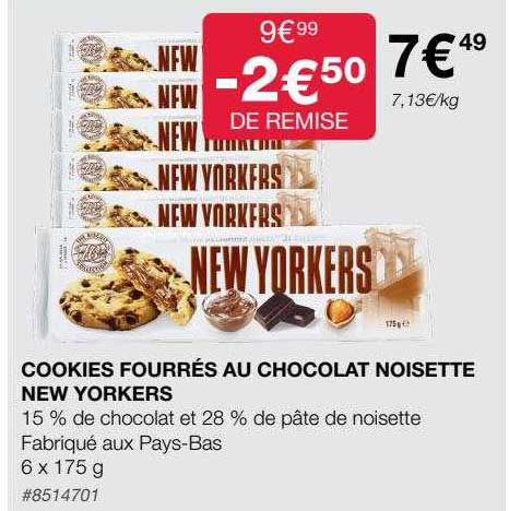 Cookies Fourrés Au Chocolat Noisette New Yorkers