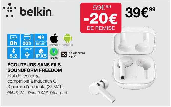 écouteurs sans fils soundform freedom