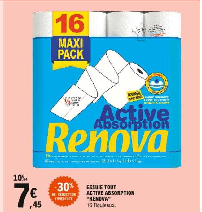essuie tout active absorption "renova" -30% de réduction immédiate