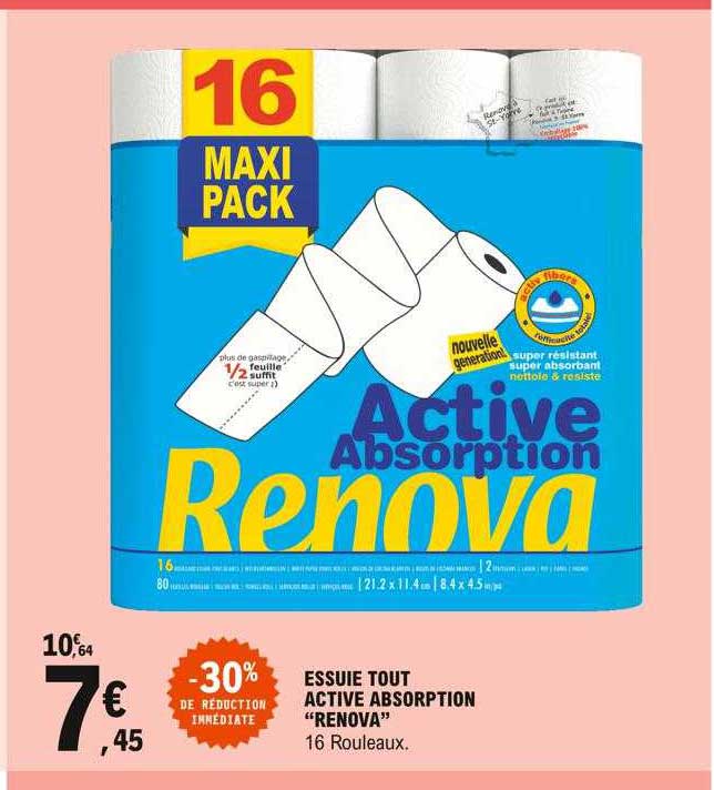 essuie tout active absorption "renova" -30% de réduction immédiate
