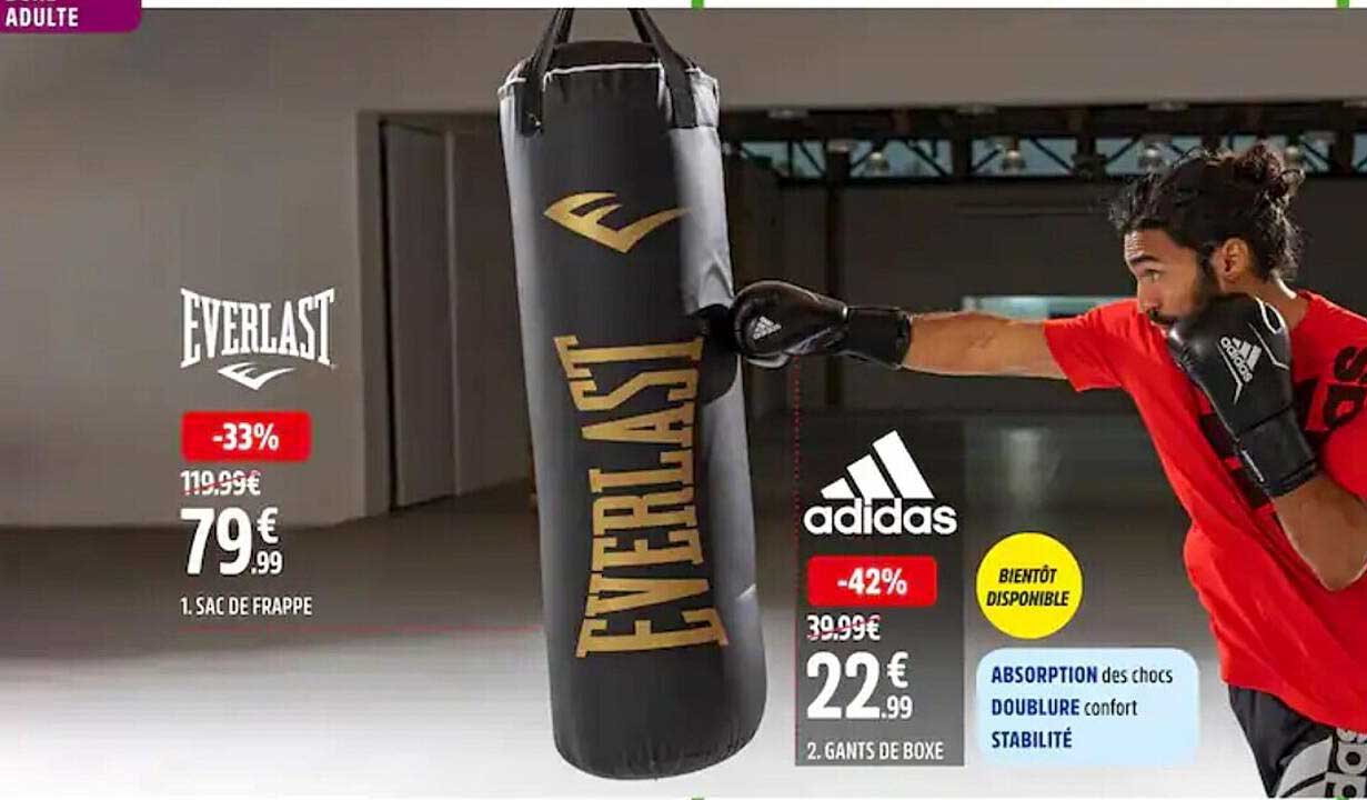 everlast sac de frappe adidas gants de boxe