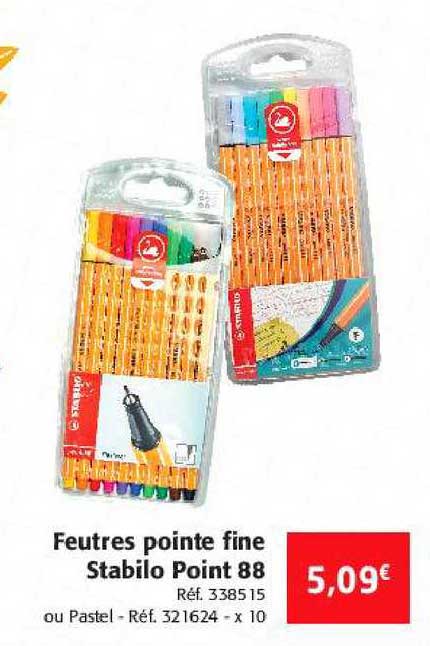 feutres pointe fine stabilo point 88