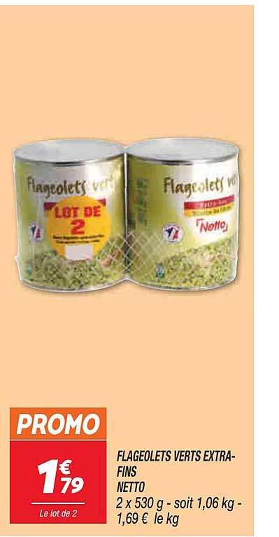flageolets verts extra-fins netto