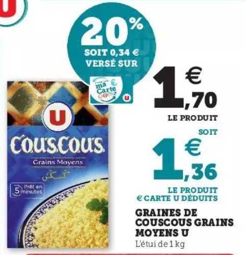 graines de couscous grains moyens u