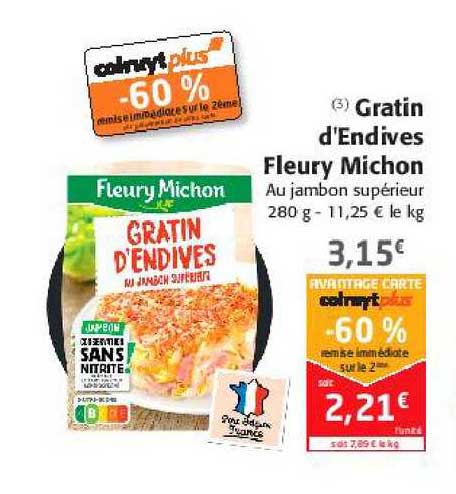 gratin d'endives fleury michon