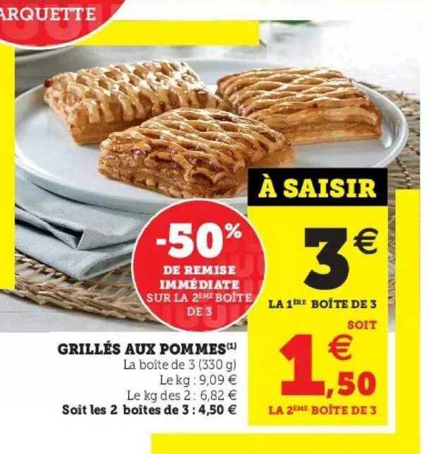 Grillés Aux Pommes -50% De Réduction Immédiate% De Remise Immédiate Sur Le 2ème Boîte De 3
