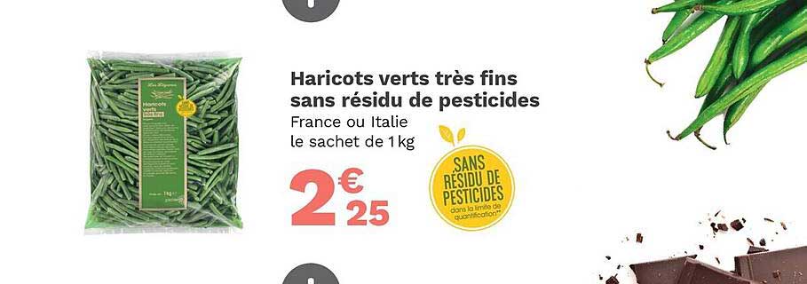 haricots verts très fins sans résidu de pesticides