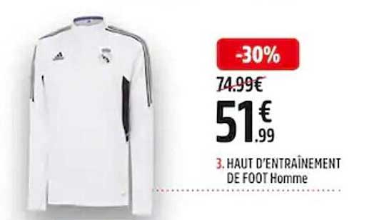 haut d'entraînement de foot homme