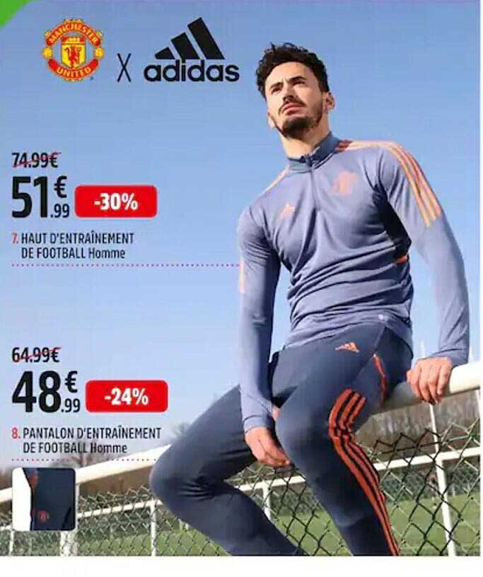 haut d'entraînement de football homme pantalon d'entraînement de football homme adidas