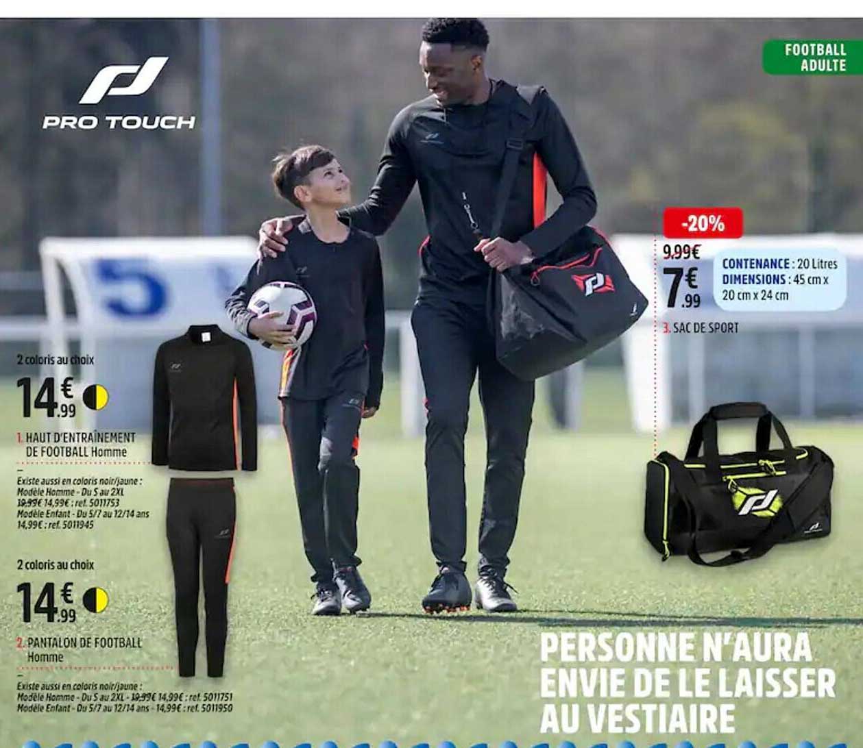 haut d'entraînement de football homme pantalon de football homme pro touch
