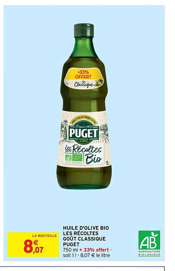 huile d'olive bio les récoltes coût classique puget