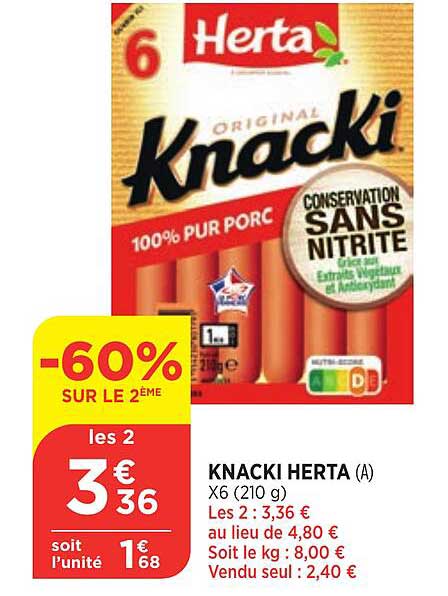 Knacki Herta -60% Sur Le 2ème
