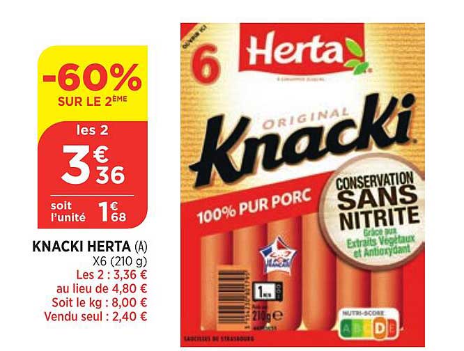 Knacki Herta -60% Sur Le 2ème