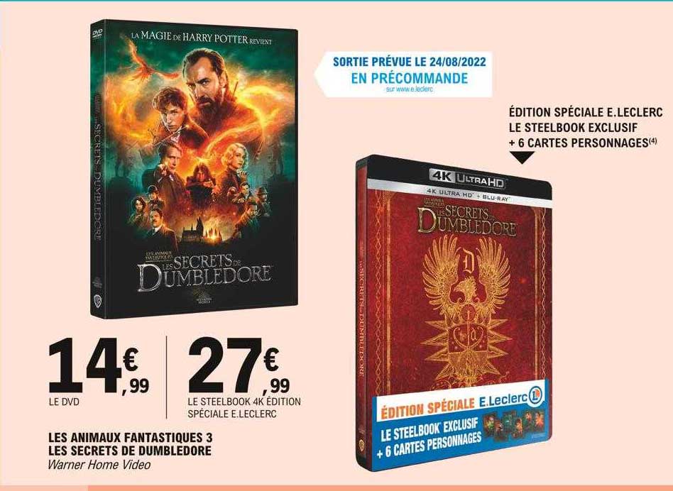 les animaux fantastiques 3 les secrets de dubledore warner home video
