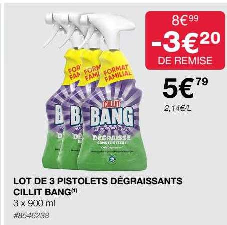 lot de 3 pistolets dégraissants cillit bang