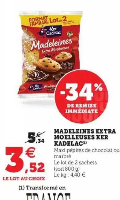 madeleines extra moelleuses ker kadelac -34% de remise immédiate